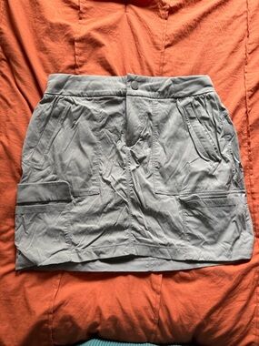 Athleta Light Gray Utility Mini Skirt